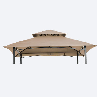 Toit de rechange beige pour tente à deux niveaux avec barbecue intégré (2,4 x 1,5 m).