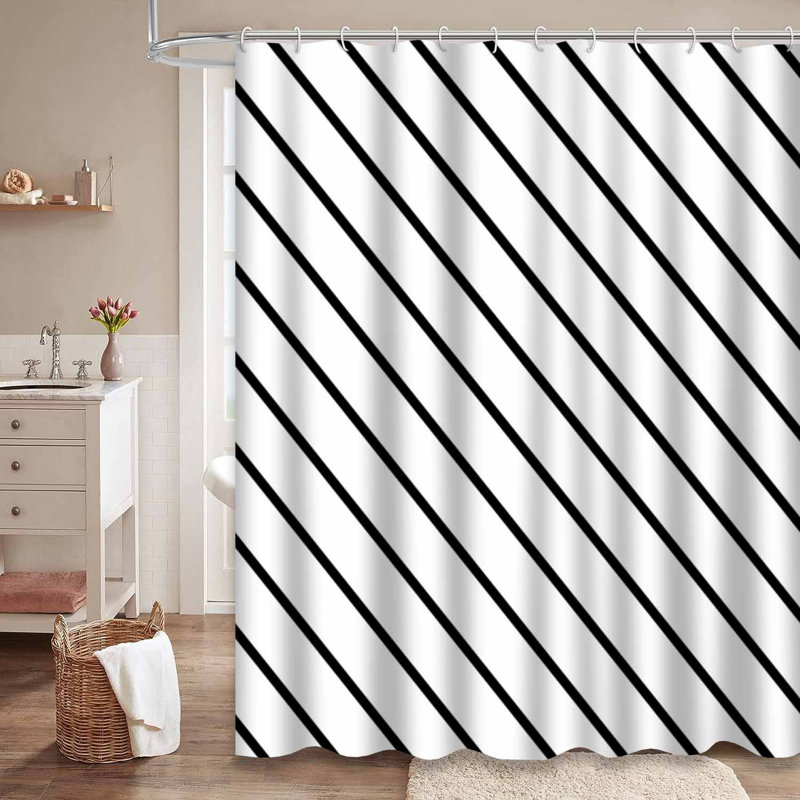 Rideau de douche Diagonal Lines, L 72 po x l 84 po