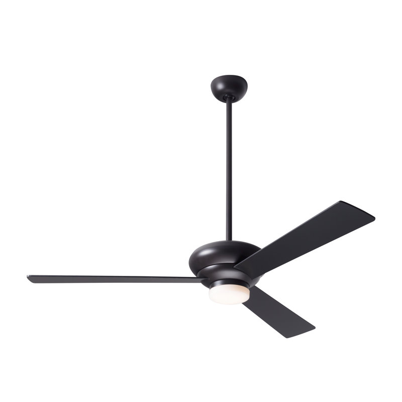 52" Altus Ceiling Fan With LED Light, Dark Bronze, Handheld Remote Control (2-wire), Black