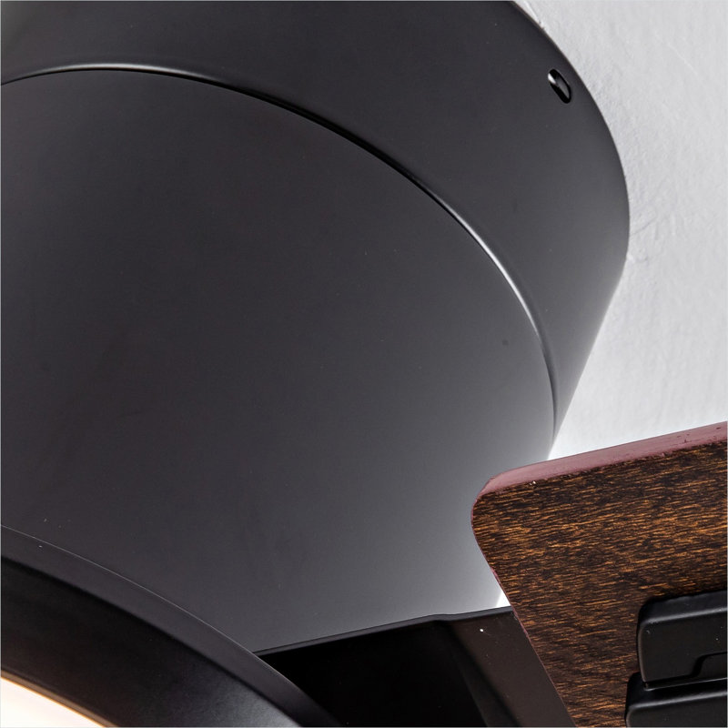 Ventilateurs de plafond à profil bas de 42 pouces avec lumière et télécommande, DEL à intensité variable, moteur CC réversible silencieux, pour une utilisation à l'intérieur ou à l'extérieur (noir)