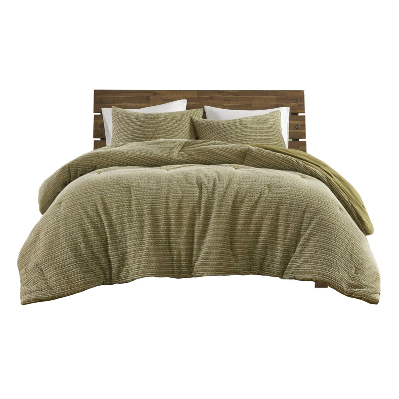 3 pièces d'édredon et de taie décorative gaufrée pour lit double / grand lit, visage doux 100% coton, rembourrage toutes saisons, douceur rétro, chaleur constante, séchage à basse température avec texture, confort surdimensionné, rembourrage pour l'année