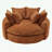 Boneless Round Sofa with 8 Throw Pillows-1620749615