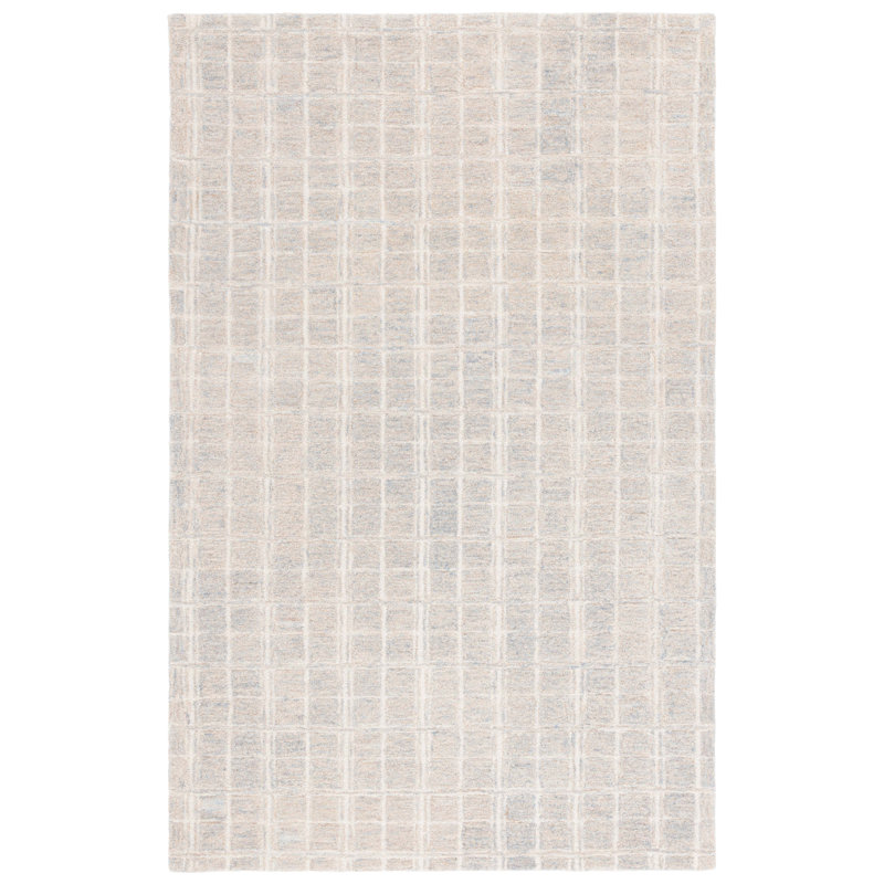 Anatol Hand Tufted Wool/Cotton Geometric Rug in Natural/Beige, Rectangle 3' x 5'