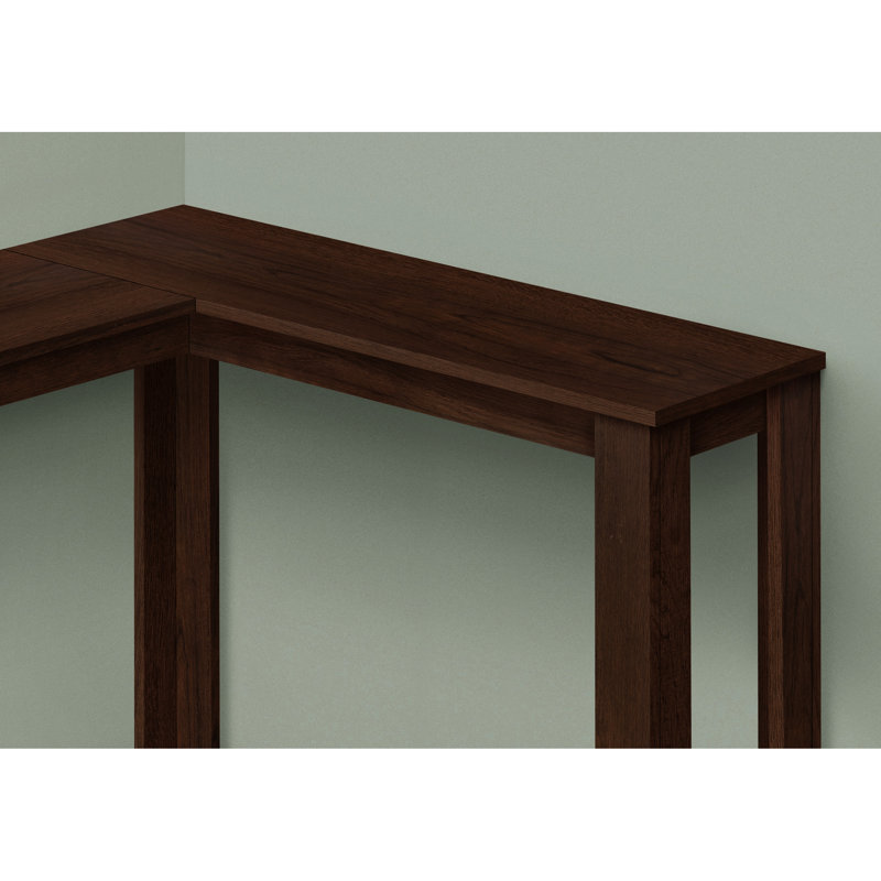 Élégant décor de salon moderne, coin étroit, stratifié brun, console décorative de style contemporain, table d'angle, élégant