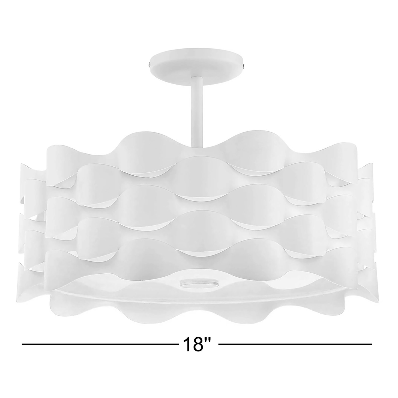 Rickey Single Light Fabric LED Semi Flush Mount