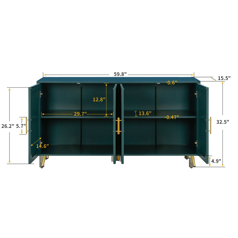 Buffet de 60 po de largeur Verneri, Vert antique