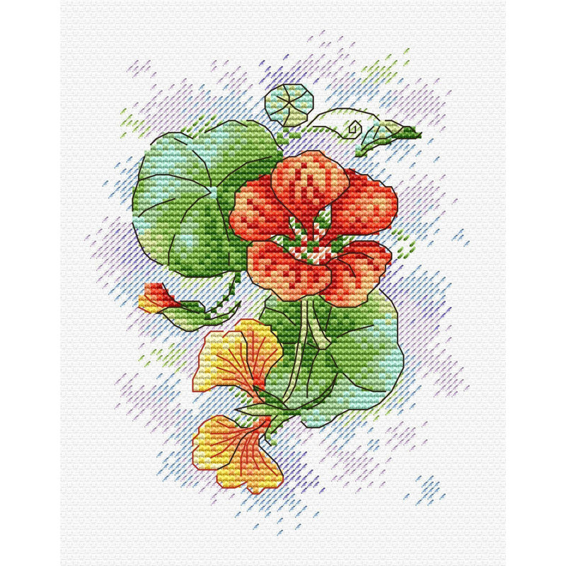 Trousse de broderie au point de croix compté Pétales de tendresse SM-425