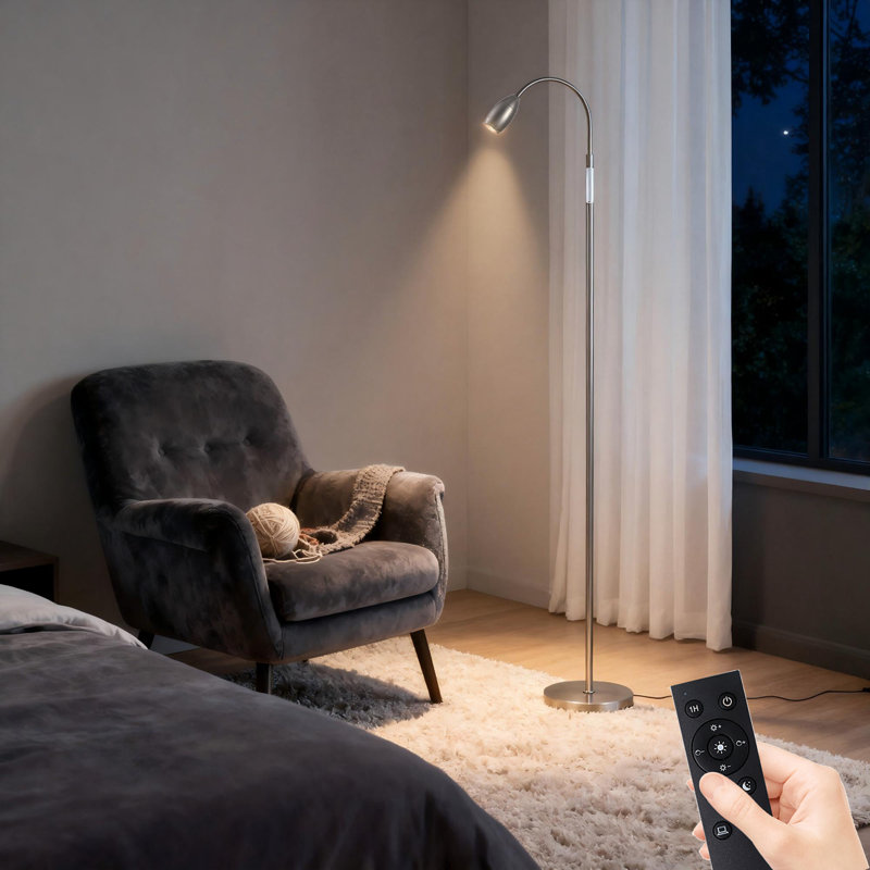 Precision Task Standing Lamp With Adjustable Beam & Flexible Gooseneck - Dimmable Focus Light For Reading & Office Work