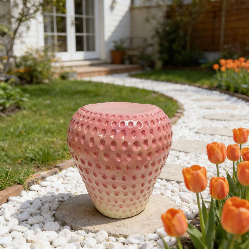 Multi-Purpose Innovative Strawberry Shaped Stool Decorative Side Table Plant Stand