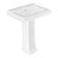 Lavabo sur pied en porcelaine vitrifiée rectangulaire l 26 po x P 19,5 po, 3 trous de robinet et trop-plein, blanc-111448589