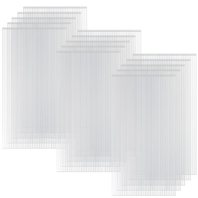 15 Pack 4'×2'×0.24'' Twin-Wall Polycarbonate Greenhouse Panels