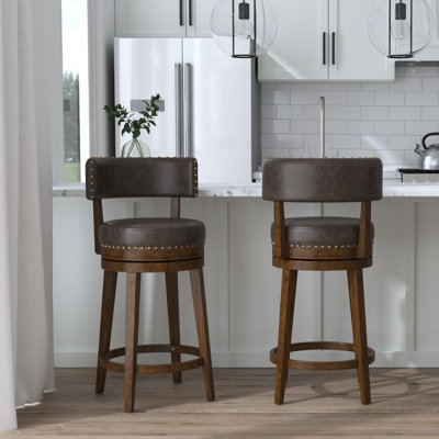 Tabouret pivotant en bois Wendover