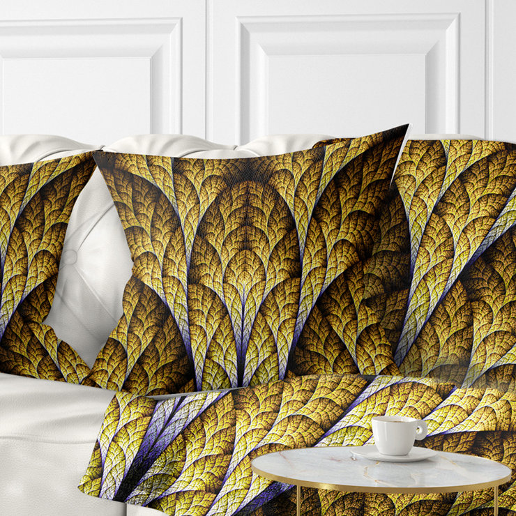 Oreiller motif de style fractal unique Abstract, 16 po x 1 po, Coussin décoratif