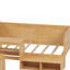 Lit de jour simple en bois avec tablettes de rangement et casiers, lit multifonctionnel avec bureau d'étude et tabouret assorti-61129078