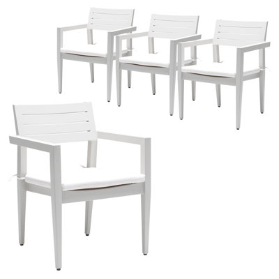 Chaises de salle à manger d'extérieur en aluminium 4 pièces