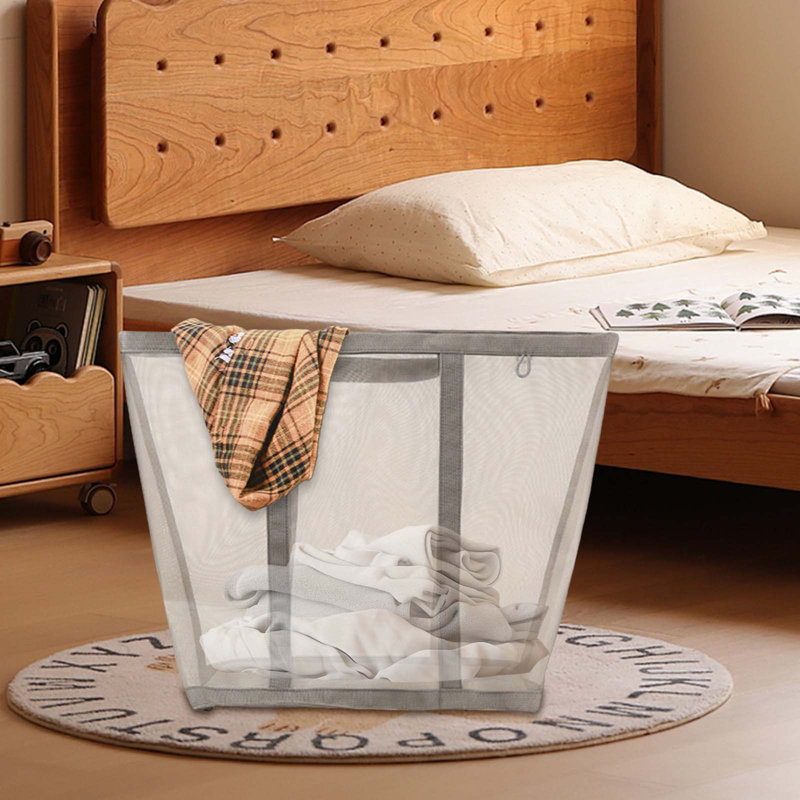 Household Mesh Laundry Basket Laundry Basket Folding Wall Portable Toilet Bathroom Laundry Basket, GY