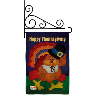 Double Sided 18.5'' H x 13'' W Polyester Thanksgiving Flag Set
