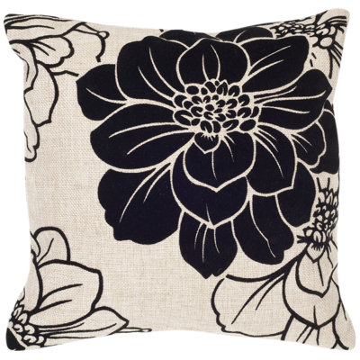 Embroidered Linen Reversible Throw Pillow