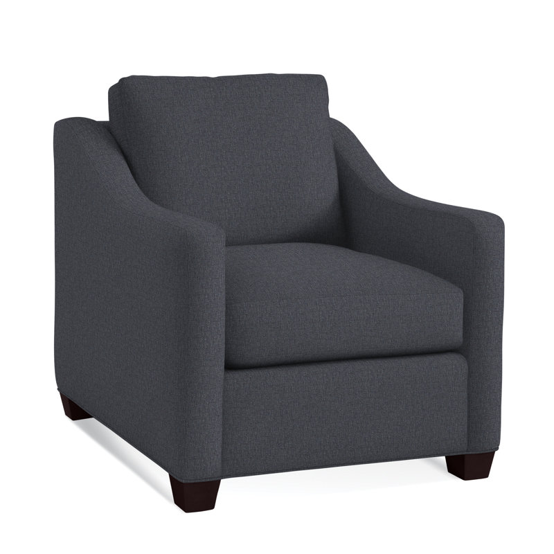 Oliver Chair, Java Finish, Light Blue Performance Fabric; 0851-55