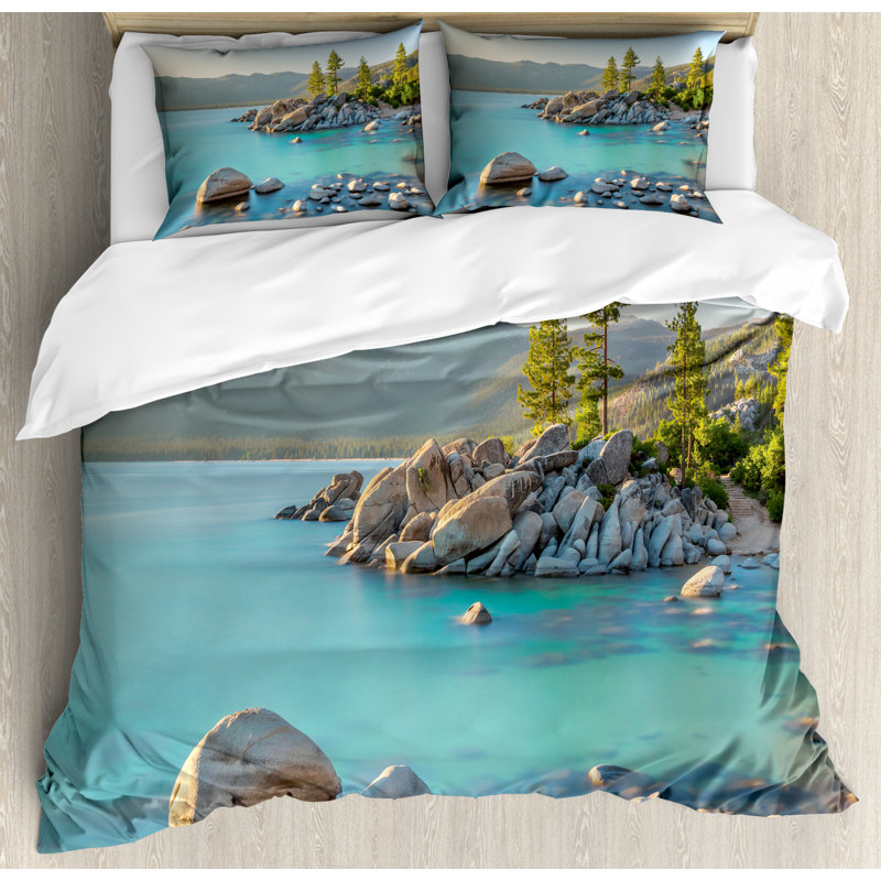 Rustic Polyester Duvet Cover, Queen Duvet Cover + 2 Standard Shams