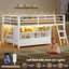 Lit mezzanine simple avec lumières à DEL, 3 tiroirs de rangement, bibliothèque pour enfants à 3 niveaux, 5 casiers ouverts et escaliers, lit mezzanine bas en métal simple avec garde-corps de 13,4 po, peu encombrant-777571810
