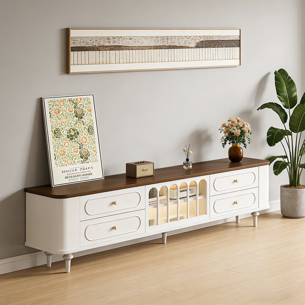 Image showcasing Latitude Run® Sleek Storage Minimalist TV Stand | Wayfair
