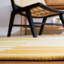 Tapis doré / ivoire en laine / coton tissé à la main à plat à rayures Kilim Lobato-45313527
