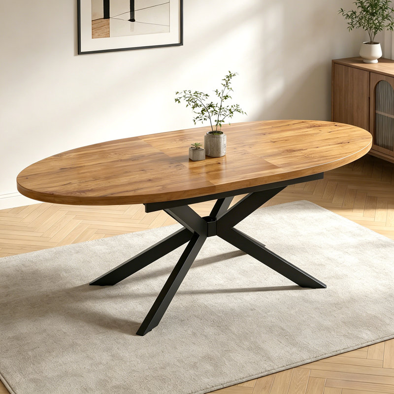 Table de salle à manger extensible 63,1 "à 78,8" pour 4-8 grandes tables de salle à manger ovales