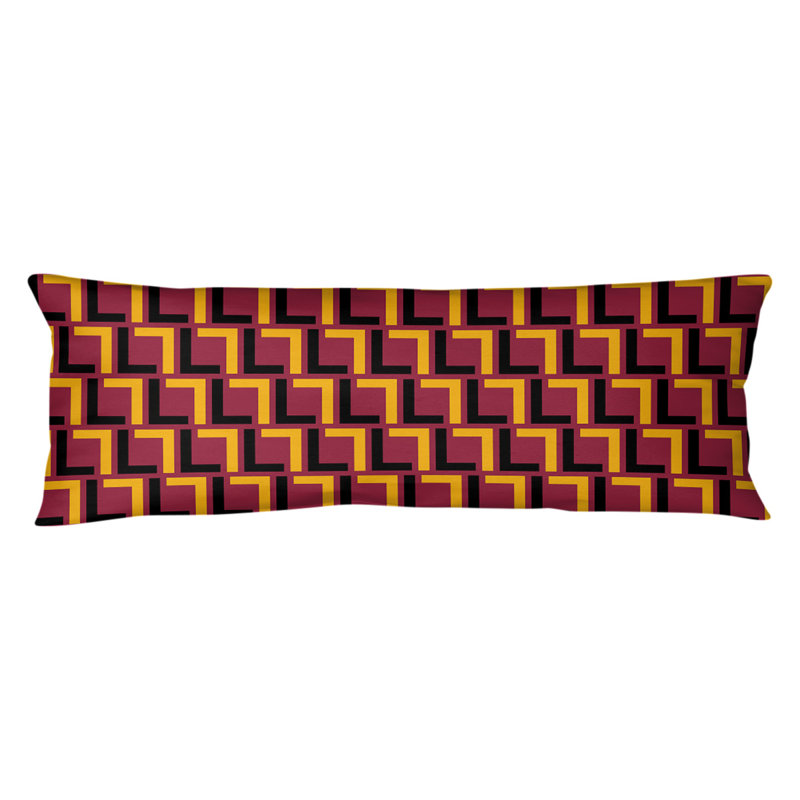 Polyester Medium Pillow, Red/Black/Yellow, Microfiber