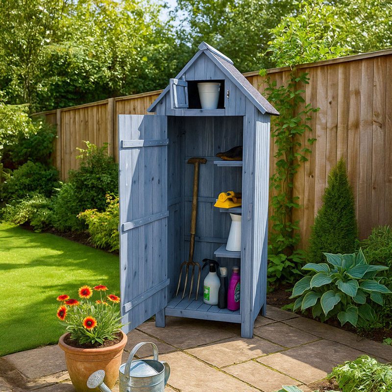 Solid Wood Shiplap Apex Tool Shed, Blue