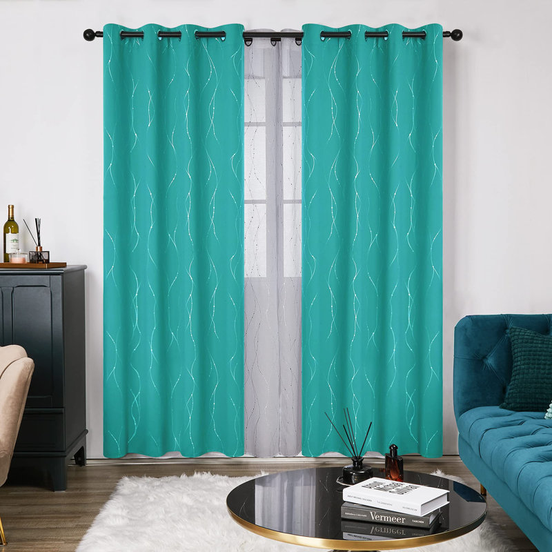 Cida Blackout Curtain Pair, 55cm Width x 175cm Drop
