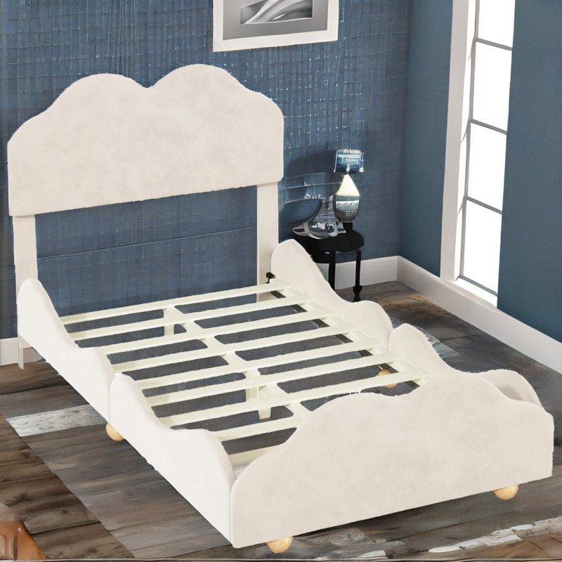Lit plateforme 39,5 po Naylani, Double, Beige