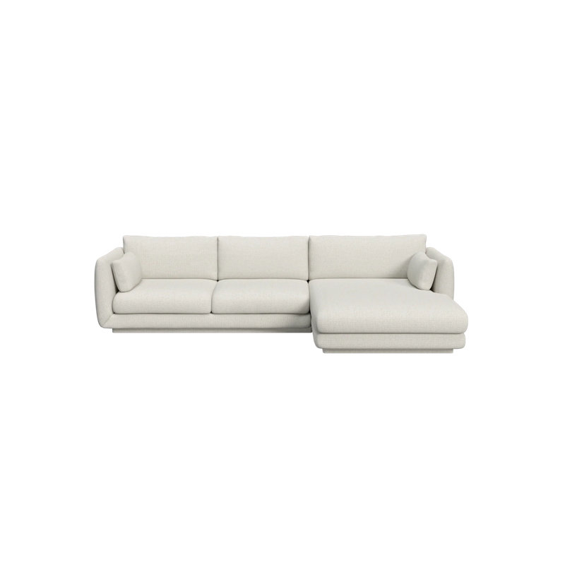 Bloom 3-Seater Sofa W/Chaise Lounge Left & Plinth, Light Gray Cane-line Ambience, 29.6" H x 122.1" W x 67" D