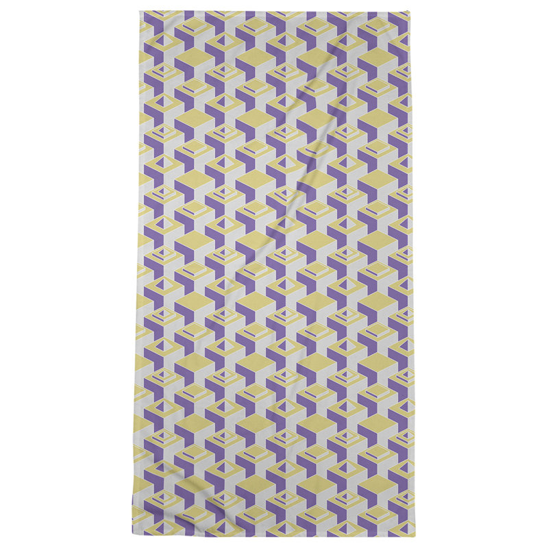 Serviette de plage classique gratte-ciels, Olive / Bleu