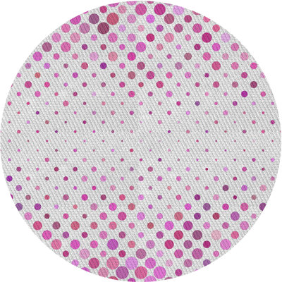 Tapis à pois blanc cassé / rose