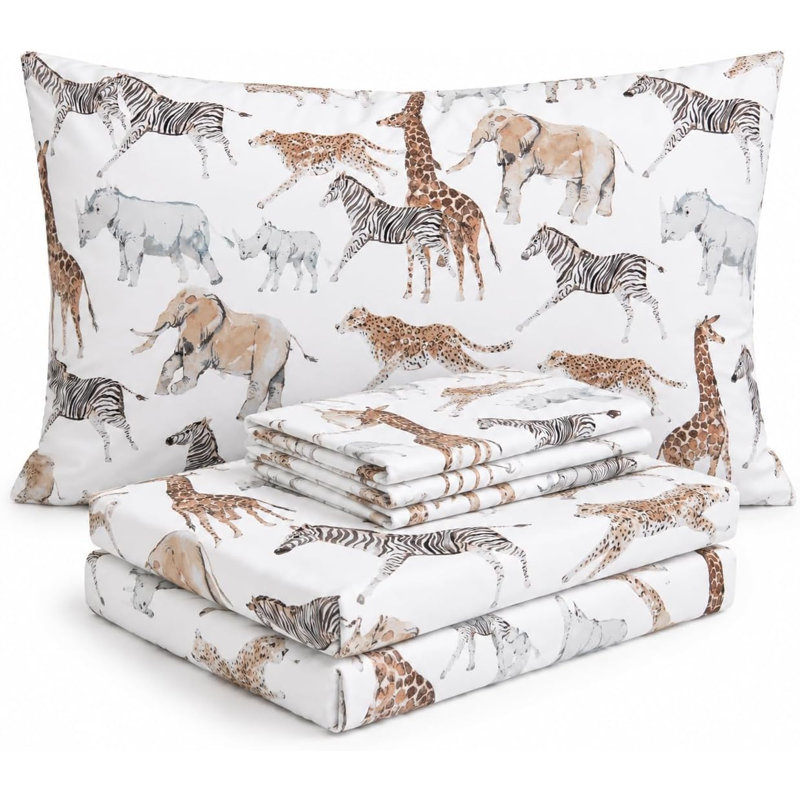 Safari Animals Jungle Adventure Bedsheet Set for Explorers - Wildlife Wonders Decor for Kids