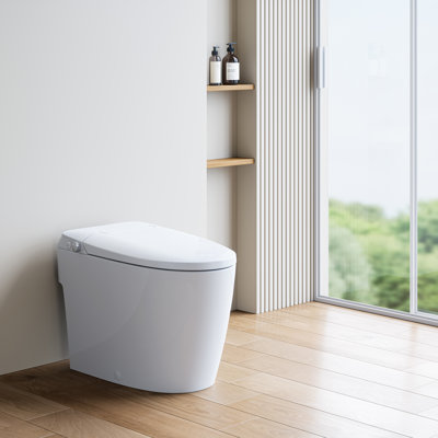  Non-Electric Smart Bidet Toilet – Dual Nozzles, Built-in Pump, ADA Chair Height, Footkick Flush, and Water-Saving Design