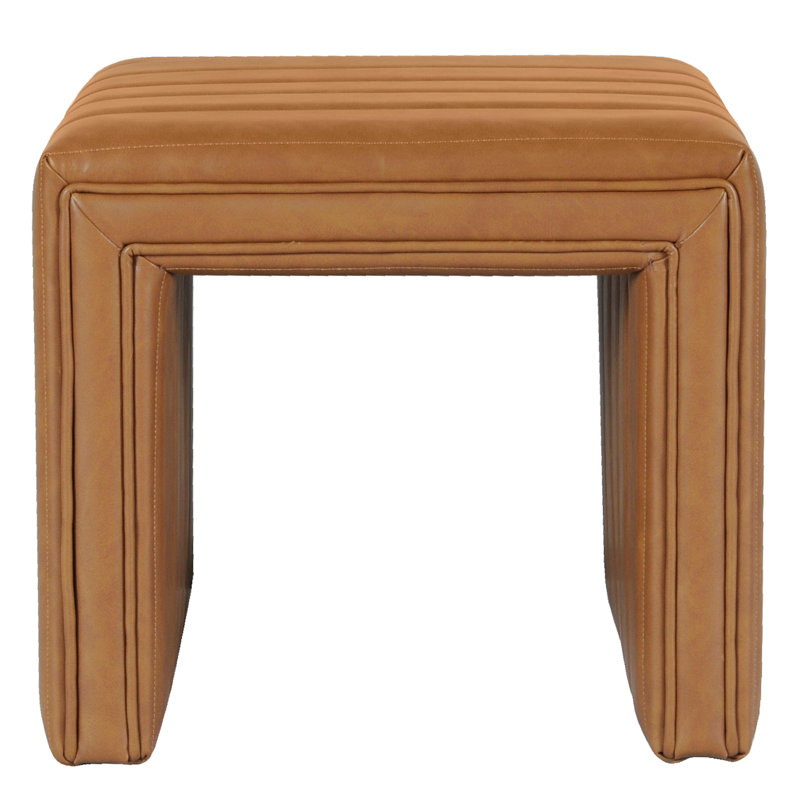 Repose-pieds Ada, repose-pieds taupe brun touffeté, 19 po, Brun caramel