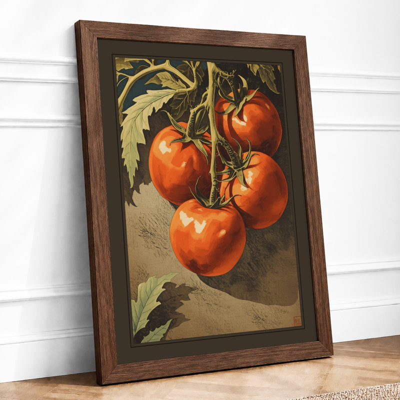 Tomatoes On The Vine Botanical - Print, Walnut, A4 - 29.7 x 21.0 cm