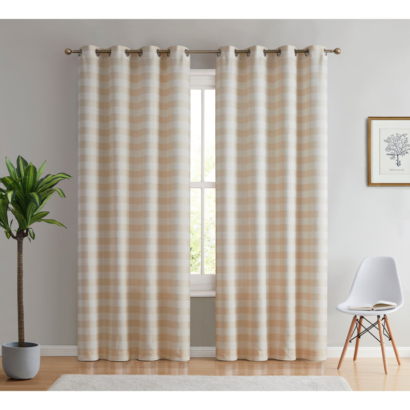 Fallbrook Polyester Light Filtering Curtain, Beige, 54" W x 84" L