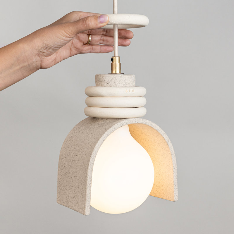 Lunar Pendant, Sand, Plug-in, No