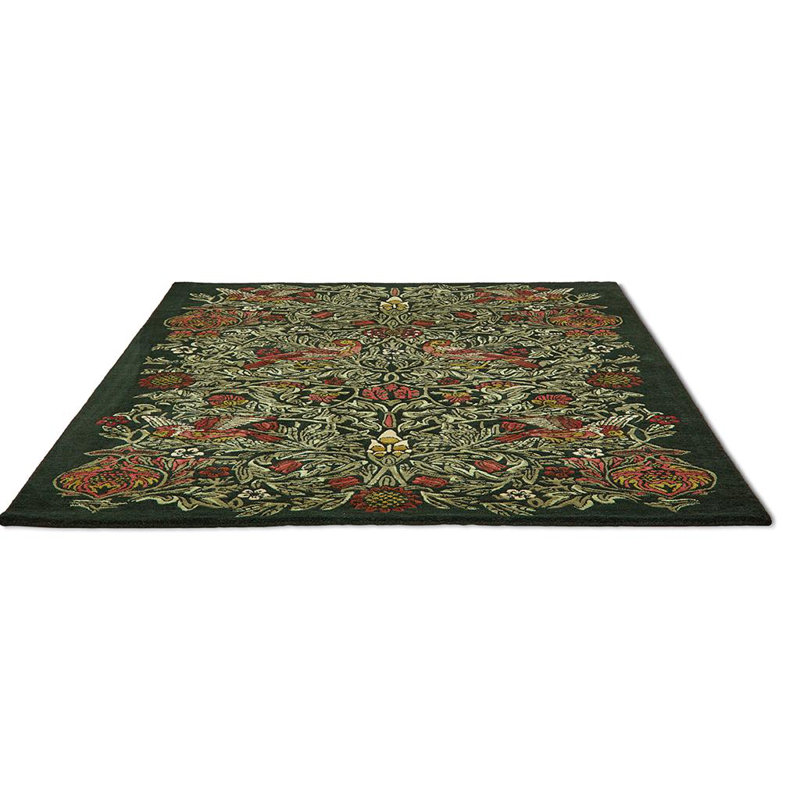 Hand Tufted Wool Floral Area Rug, Rectangle 6'7" x 9'2"
