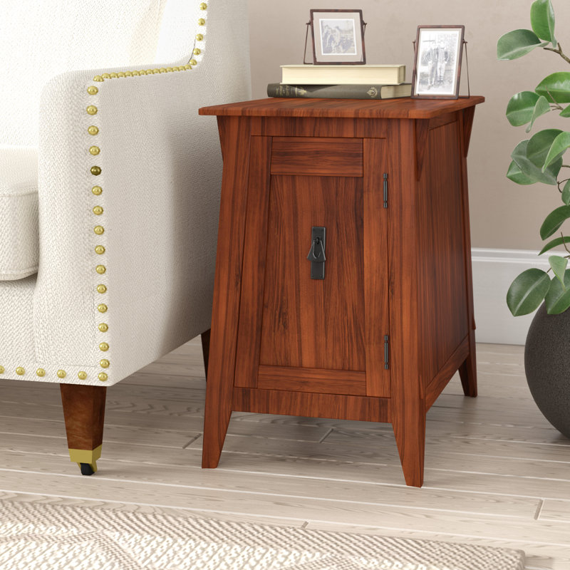 Favorite Finds Solid Wood Mission Cabinet End Table, Russet