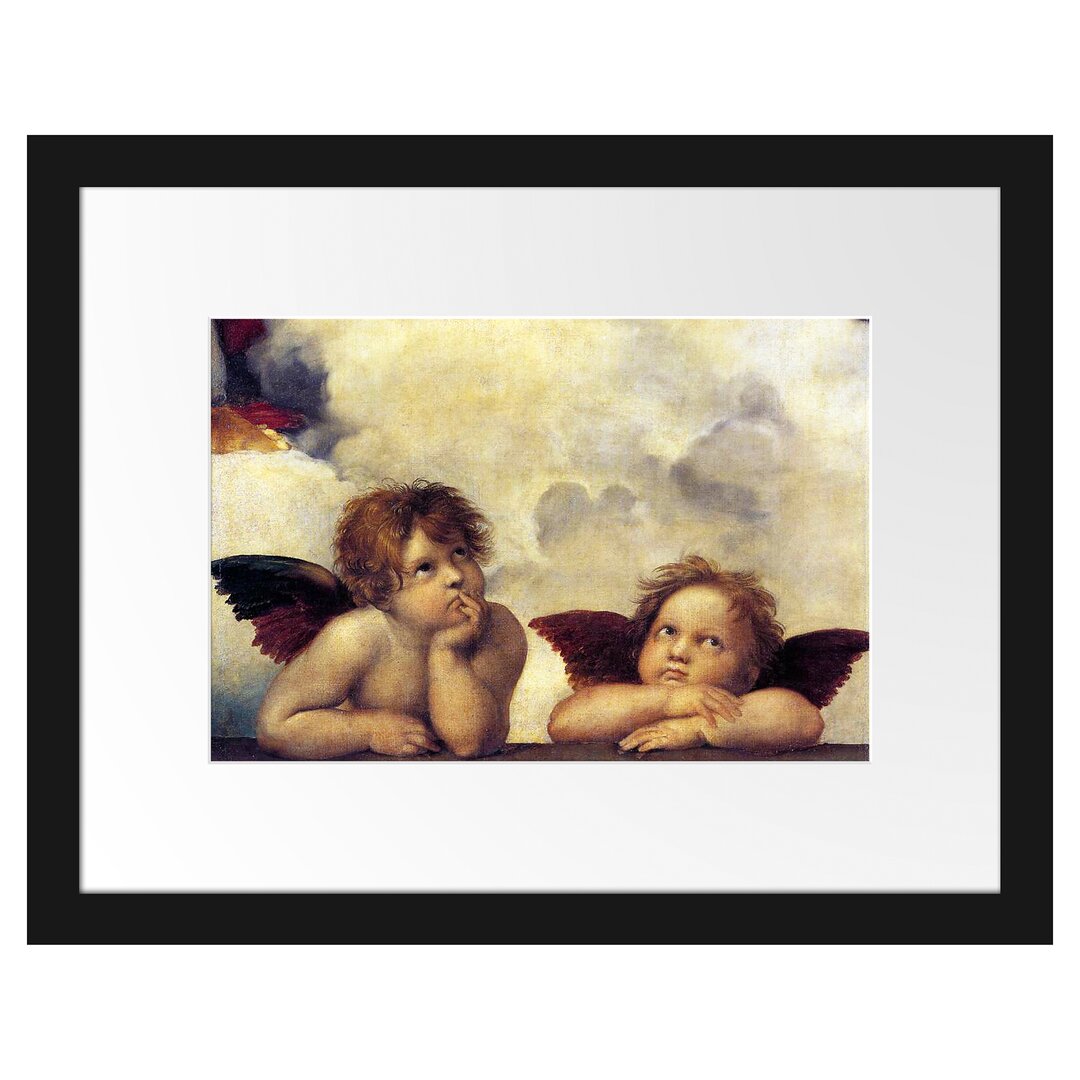 Gerahmter Grafikdruck Sistine Madonna Two Angels von Raphael