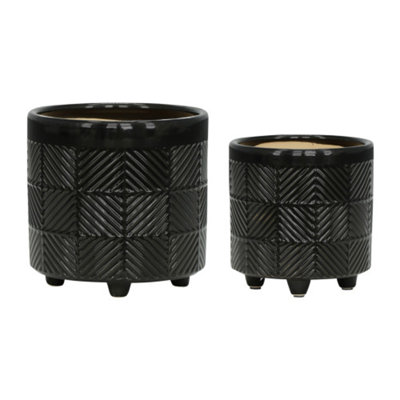 S/2 6/8" TEXTURED PLANTERS