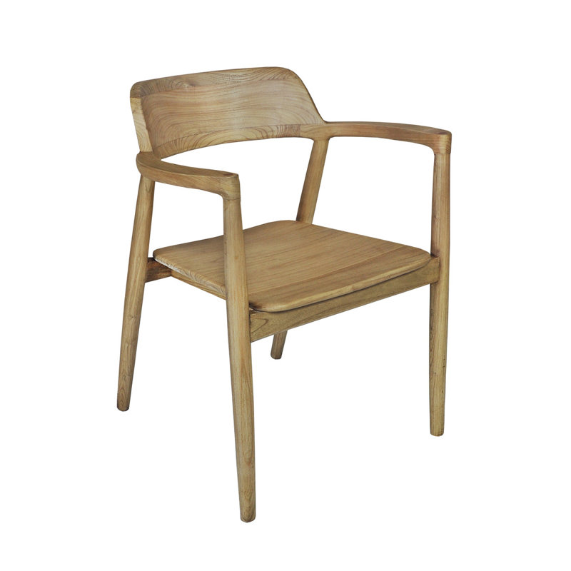 Leandro 42cm H Solid Wood Full Back Stacking Armchair