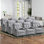 Fauteuil inclinable manuel de massage l 33,07 po Dartee avec fonction de chauffage et deux porte-gobelets - Siège de cinéma maison en microfibre