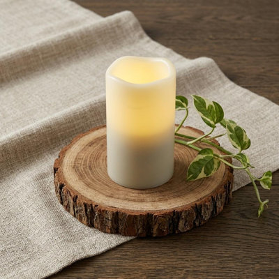 Bougie colonne intérieure sans flamme ivoire 5 po