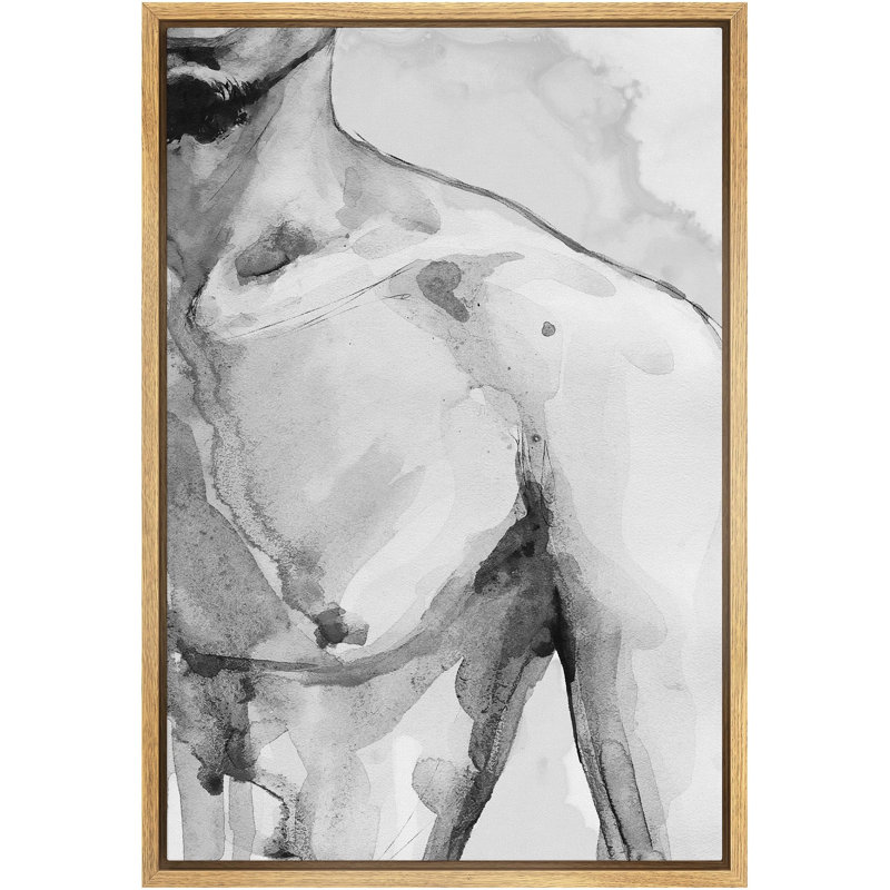 " Man Body Rustic Decor Nature Modern Art Cozy Decor ", 24" H x 16" W x 1.5" D, Natural