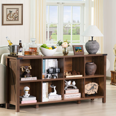 Farmhouse Wood Long Storage Organizer Bookcase